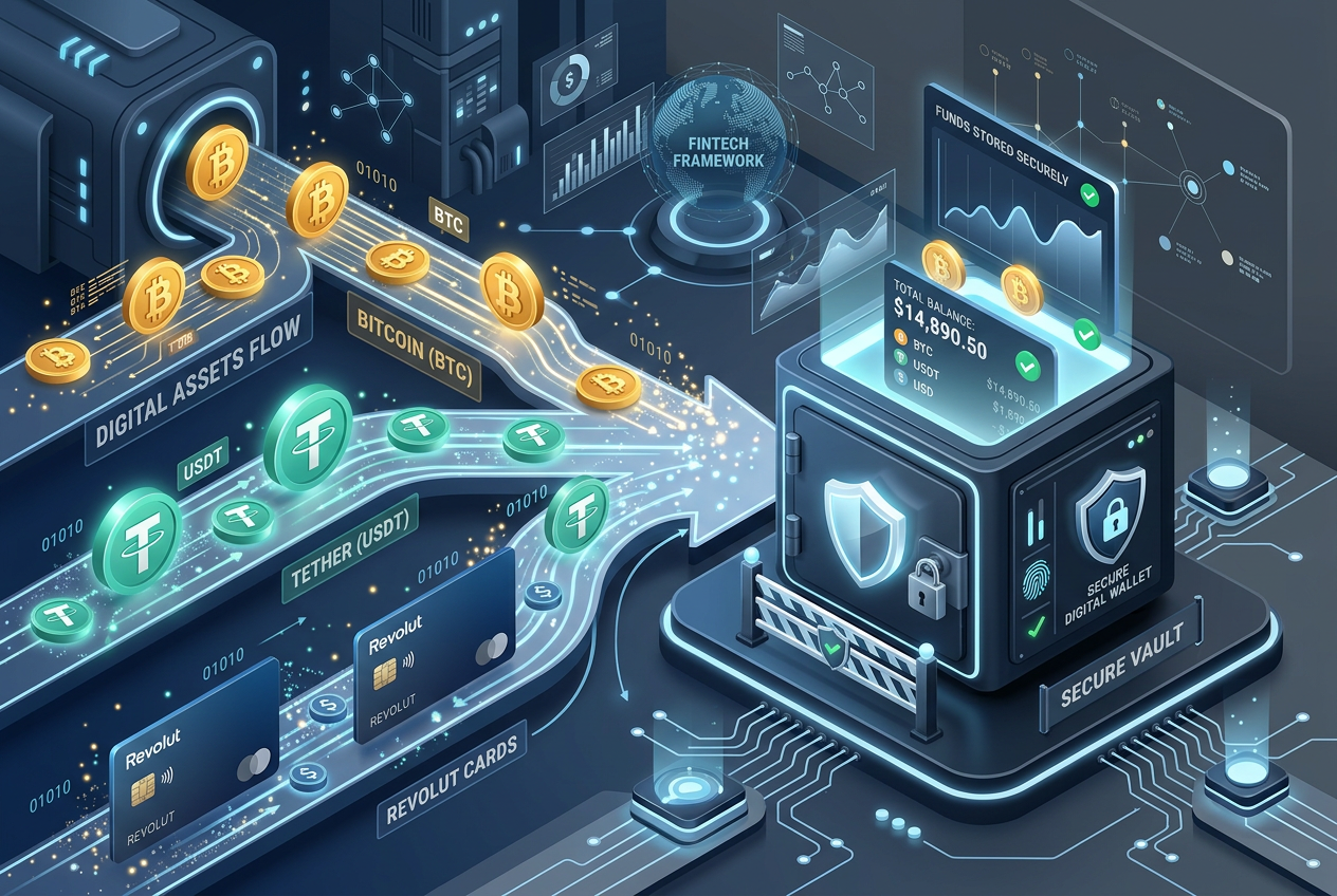 Izometrická 3D infografika platebních metod v digitálním kasinu s kryptoměnami a e-peněženkami