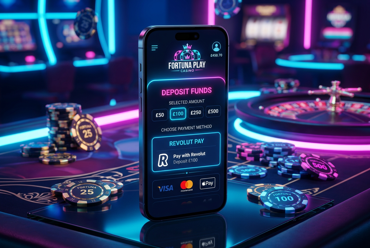 Mobilní aplikace Revolut s potvrzením platby pro online casino